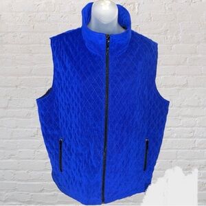 Allison Daly Women’s Royal Blue Quilted Mock Turtleneck Vest Size 16